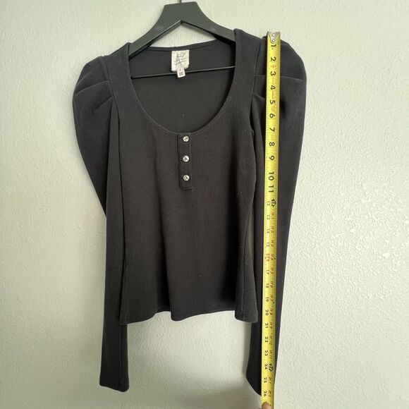 CINQ À SEPT Jordan Puff-Shoulder Cotton & Cashmere Sweater Size Small - Picture 7 of 8